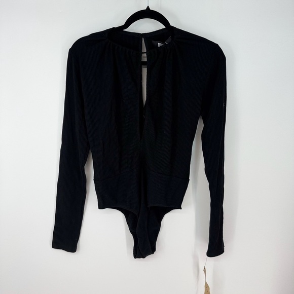 Reformation Ribbed Open Chest Long Sleeve Bodysuit - Picture 1 of 3